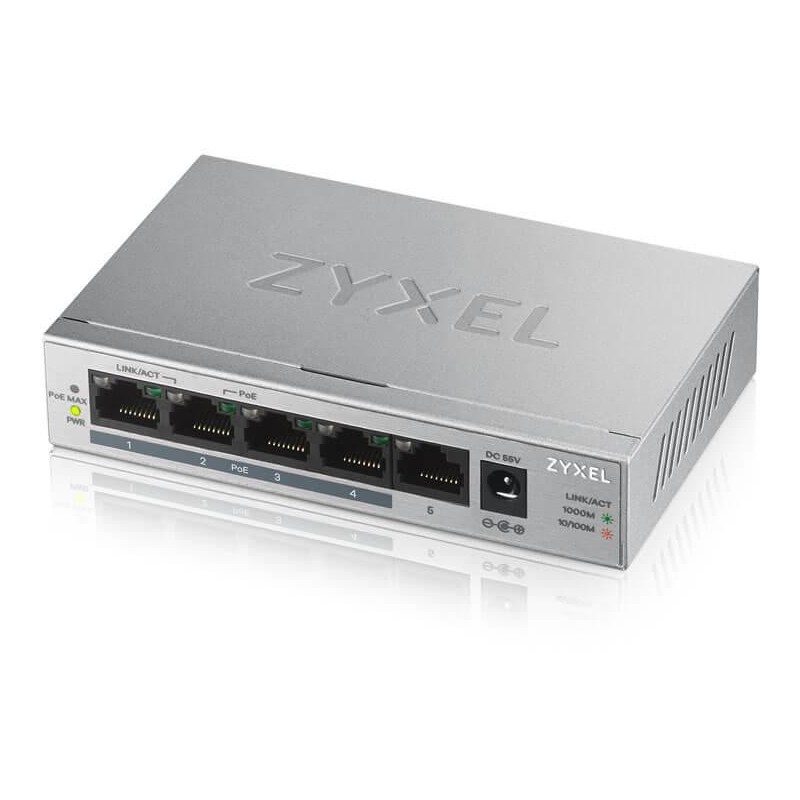 Zyxel gs1005-hp 5 port gigabit poe+...