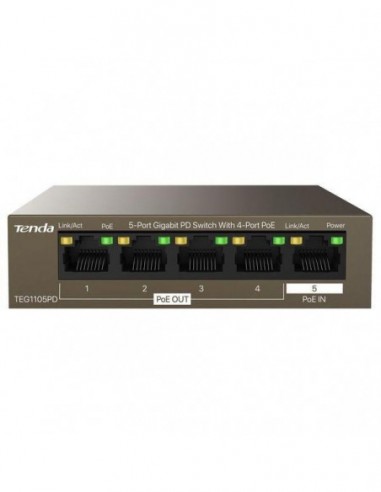 Tenda 5-port gigabit pd switch 4 port...