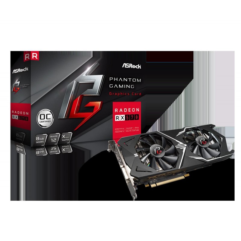 Placa video asrock rx570 8g phantom...